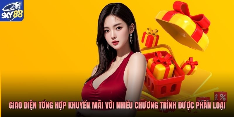Giao diện tổng hợp khuyến mãi với nhiều chương trình được phân loại